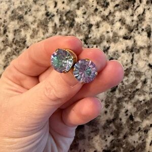 Loren Hope Elegant Gold and Purple Stud Earrings